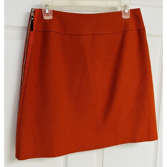 Ann Taylor Womens Size 4 Lined Pencil Skirt Textured Knit Orange - Picture 4 of 10